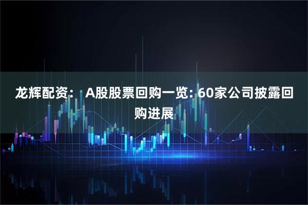 龙辉配资： A股股票回购一览: 60家公司披露回购进展